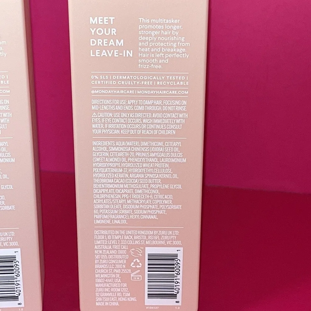 MONDAY HAIRCARE Repair Leave-in Conditioner + Keratin 5.1oz Each - Lot/2 Bottles